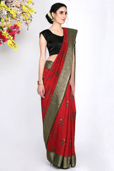 Red Splendour Moonga Silk Saree - Silk Mark Certified